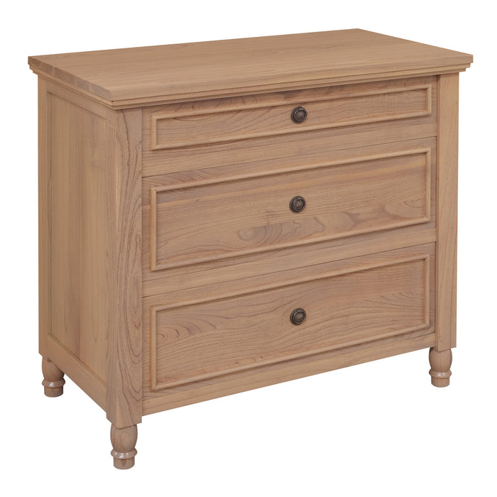 Beau 3 Drawer Solid White Cedar Turn Leg Dresser (Natural)