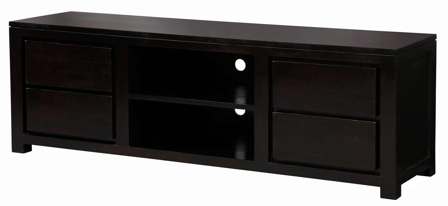 Amsterdam 4 Drawer Entertainment Unit - Small (Chocolate)