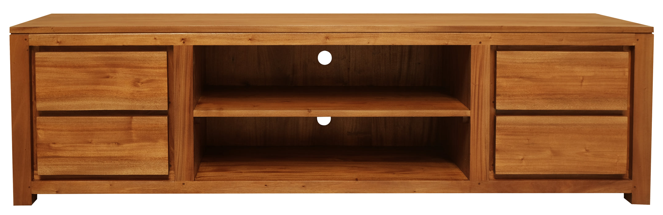 Amsterdam 4 Drawer Entertainment Unit - Large (Light Pecan)