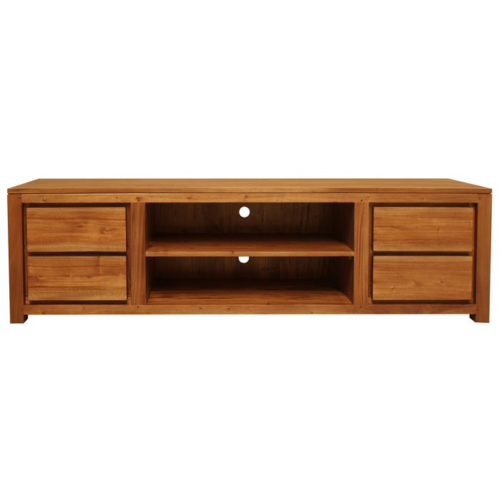 Amsterdam 4 Drawer Entertainment Unit - Large (Light Pecan)