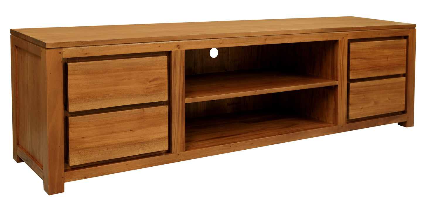 Amsterdam 4 Drawer Entertainment Unit - Large (Light Pecan)
