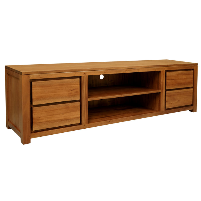 Amsterdam 4 Drawer Entertainment Unit - Large (Light Pecan)