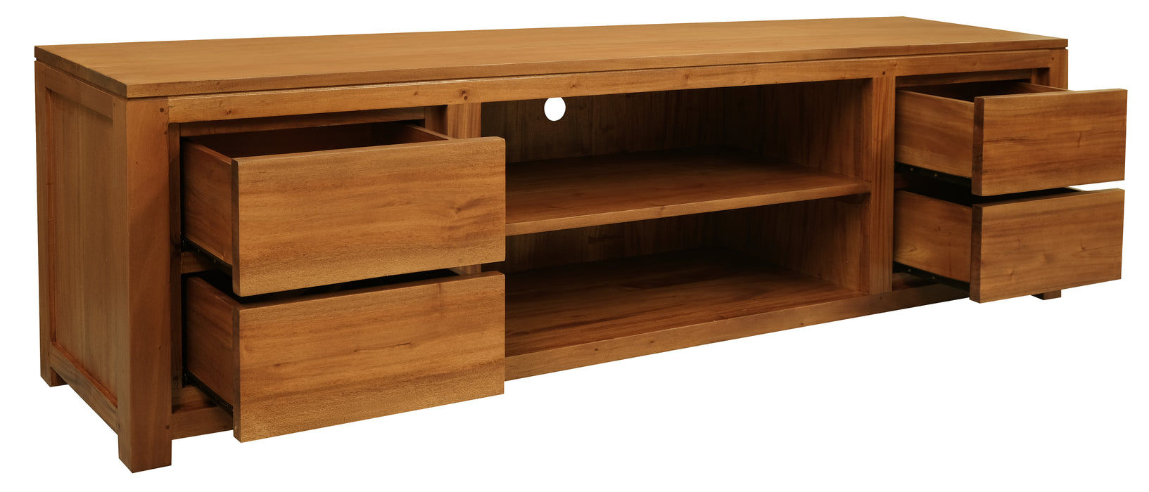 Amsterdam 4 Drawer Entertainment Unit - Large (Light Pecan)