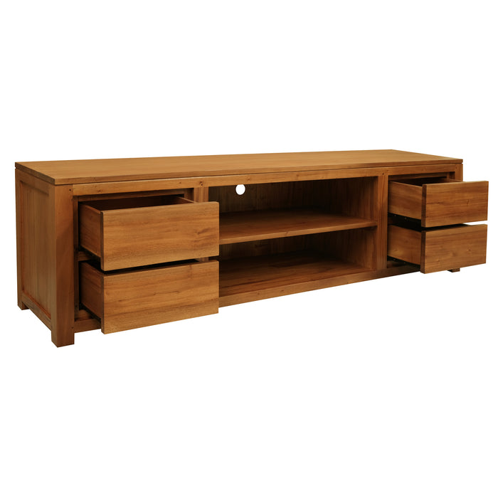 Amsterdam 4 Drawer Entertainment Unit - Large (Light Pecan)