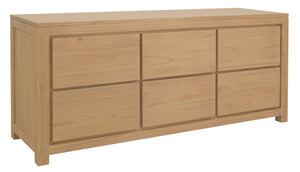 Amsterdam 6 Drawer Dresser (Natural)