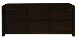 Amsterdam 6 Drawer Dresser (Chocolate)