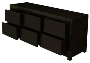 Amsterdam 6 Drawer Dresser (Chocolate)