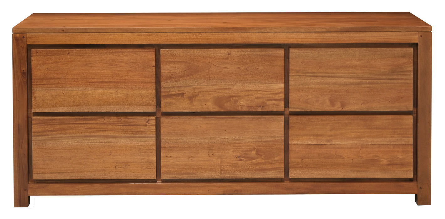 Amsterdam 6 Drawer Dresser (Light Pecan)