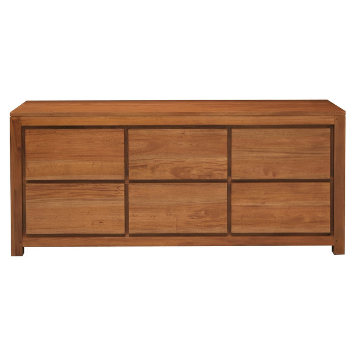 Amsterdam 6 Drawer Dresser (Light Pecan)