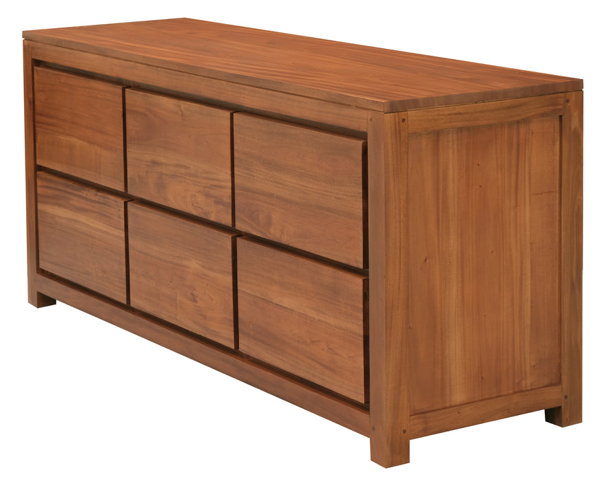 Amsterdam 6 Drawer Dresser (Light Pecan)