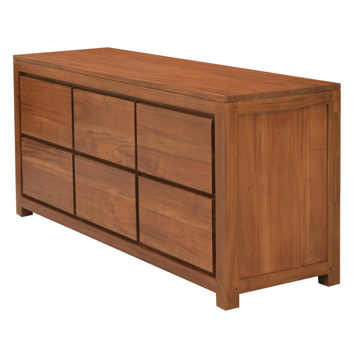 Amsterdam 6 Drawer Dresser (Light Pecan)
