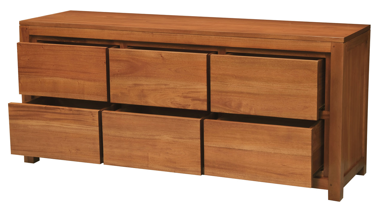 Amsterdam 6 Drawer Dresser (Light Pecan)