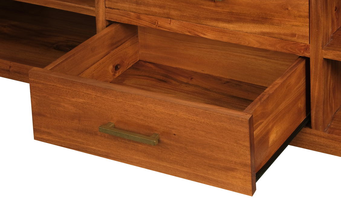 Paris 2 Middle Drawer Entetainment Unit (Light Pecan)