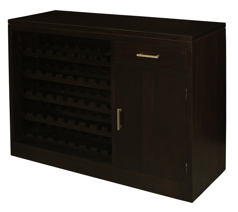 Paris 1 Door 1 Drawer Wine Cabinet - 45 Wine Bottles (Chocolate)