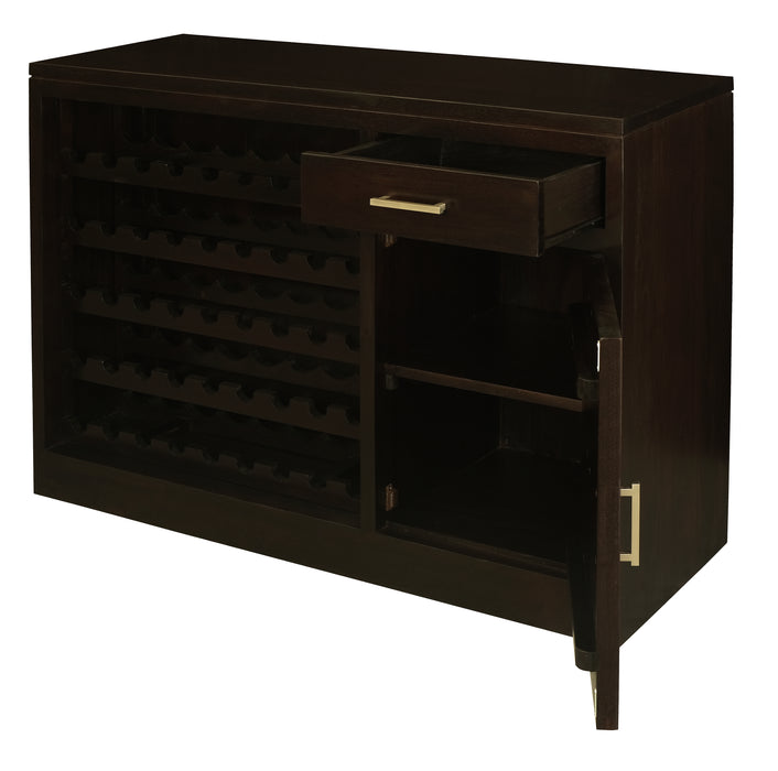 Paris 1 Door 1 Drawer Wine Cabinet - 45 Wine Bottles (Chocolate)