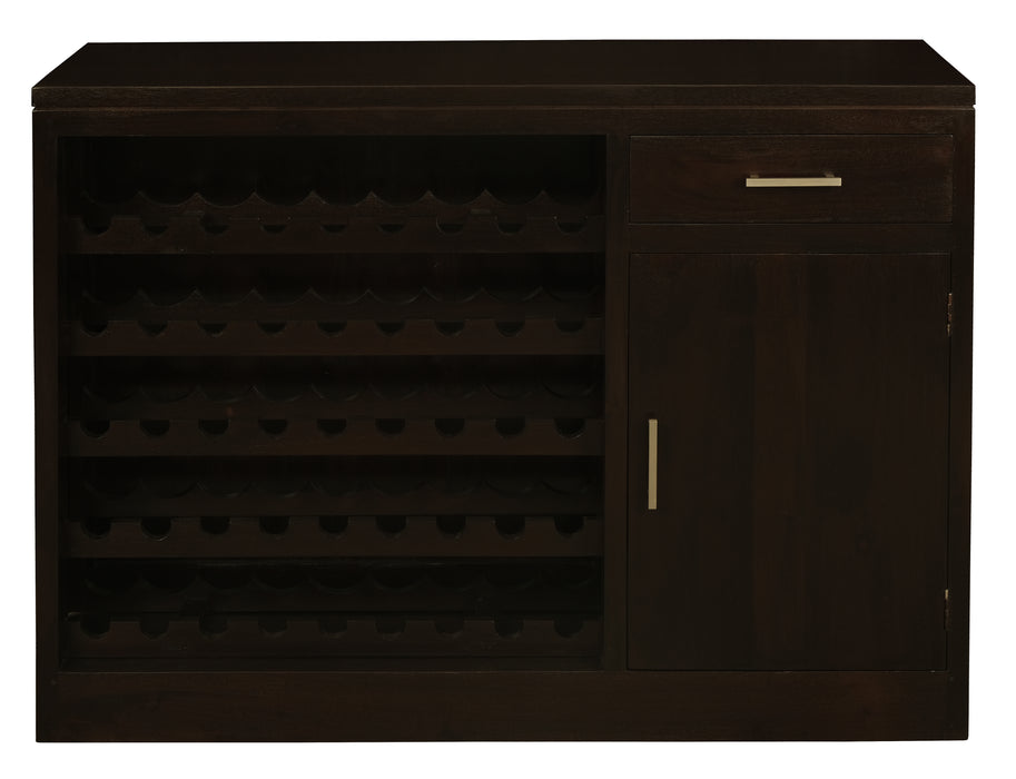 Paris 1 Door 1 Drawer Wine Cabinet - 45 Wine Bottles (Chocolate)