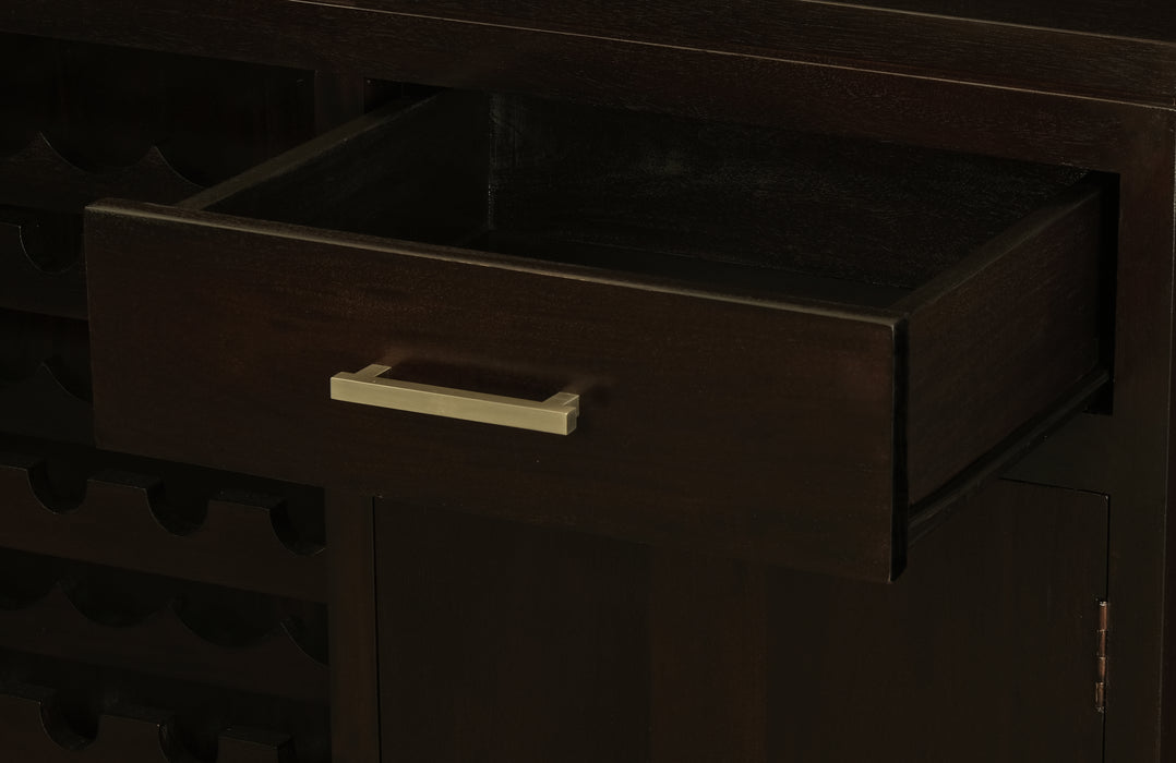 Paris 1 Door 1 Drawer Wine Cabinet - 45 Wine Bottles (Chocolate)