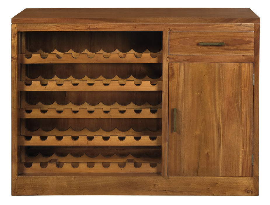Paris 1 Door 1 Drawer Wine Cabinet - 45 Wine Bottles (Light Pecan)