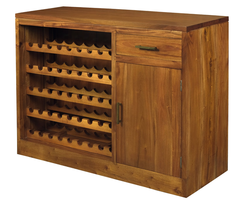 Paris 1 Door 1 Drawer Wine Cabinet - 45 Wine Bottles (Light Pecan)