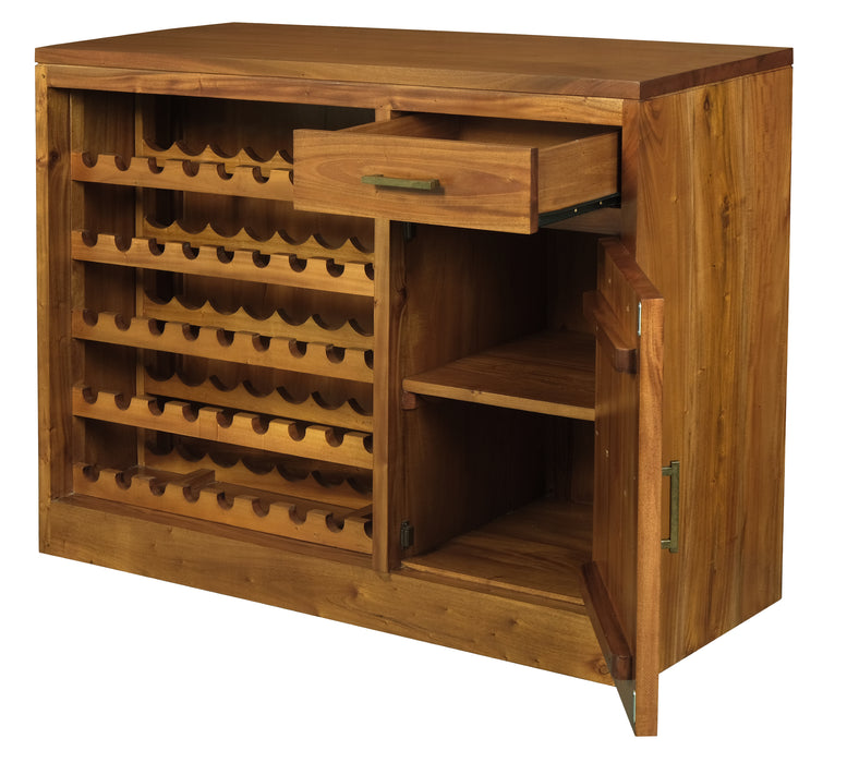 Paris 1 Door 1 Drawer Wine Cabinet - 45 Wine Bottles (Light Pecan)