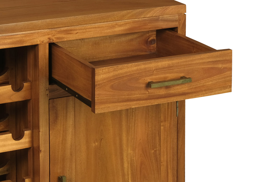 Paris 1 Door 1 Drawer Wine Cabinet - 45 Wine Bottles (Light Pecan)