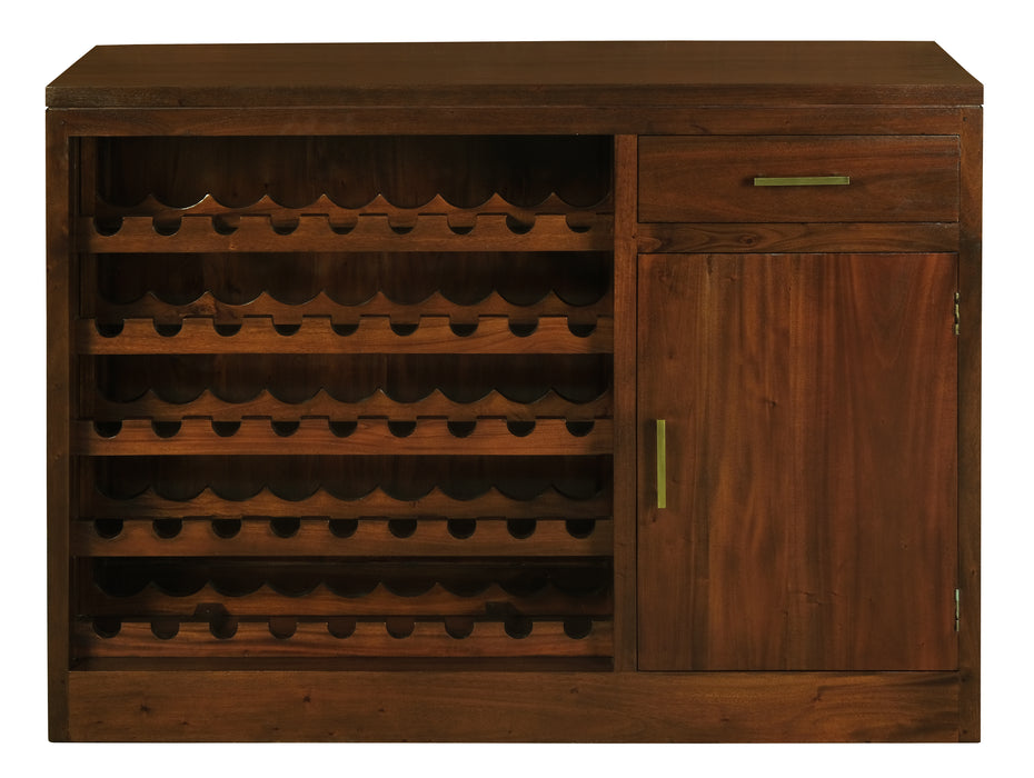 Paris 1 Door 1 Drawer Wine Cabinet - 45 Wine Bottles (Mahogany)