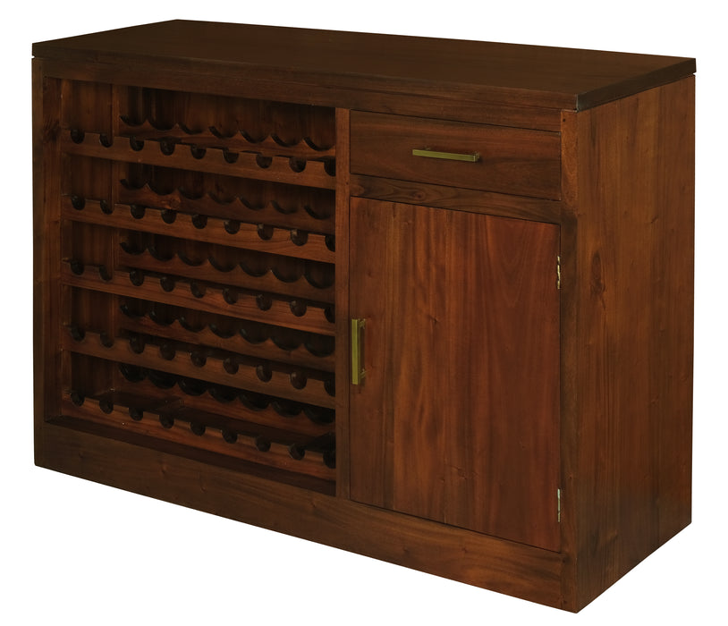 Paris 1 Door 1 Drawer Wine Cabinet - 45 Wine Bottles (Mahogany)