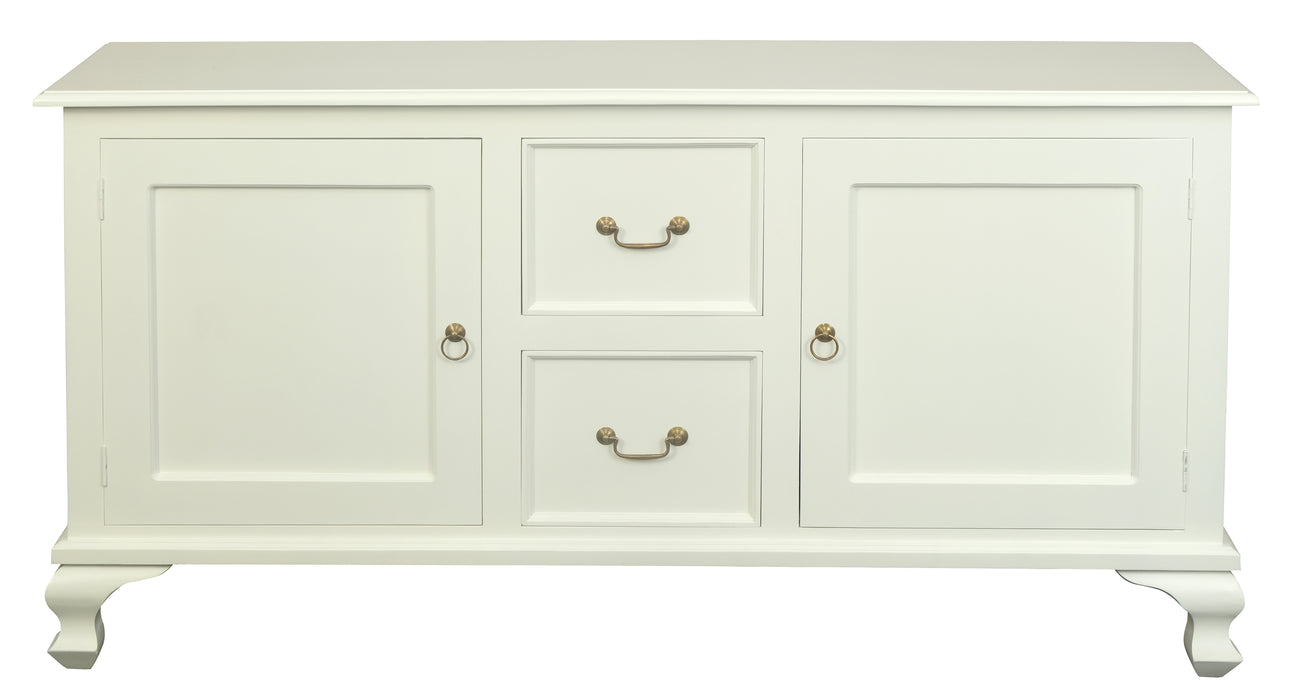 Queen Anne 2 Door 2 Drawer Buffet (White)