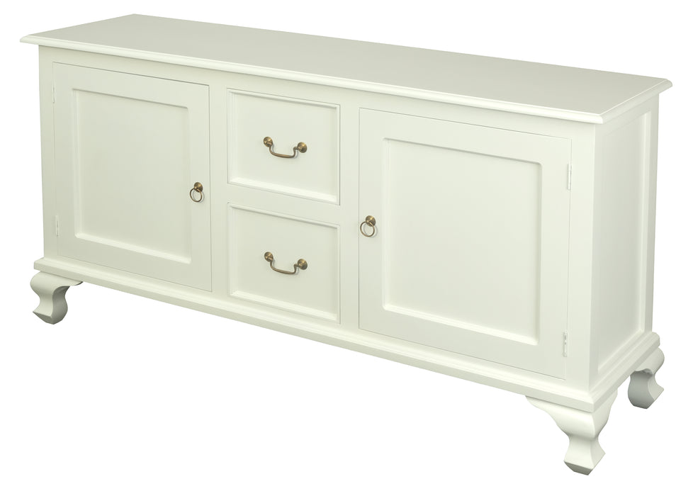 Queen Anne 2 Door 2 Drawer Buffet (White)