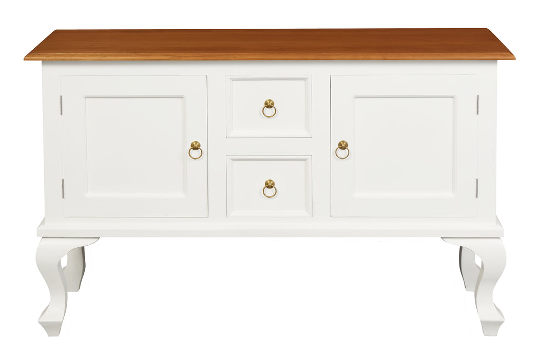 Queen Anne 2 Door 2 Drawer Buffet (White Caramel)