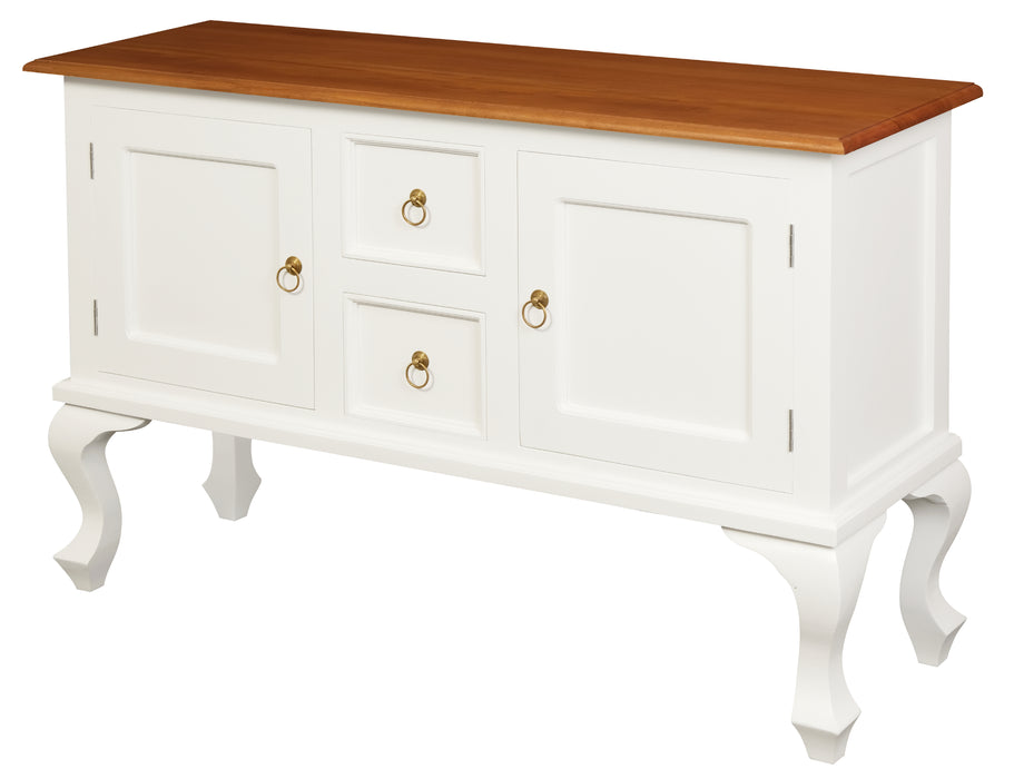 Queen Anne 2 Door 2 Drawer Buffet (White Caramel)