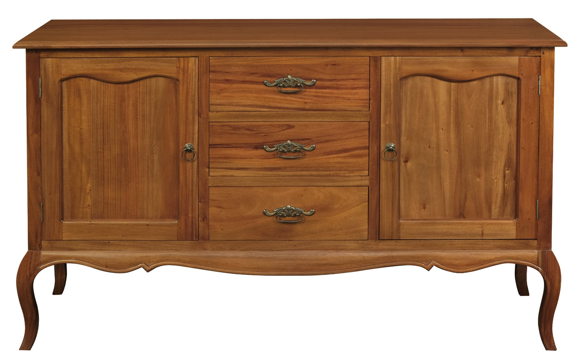 French Provincial 2 Door 3 Drawer Buffet (Light Pecan)