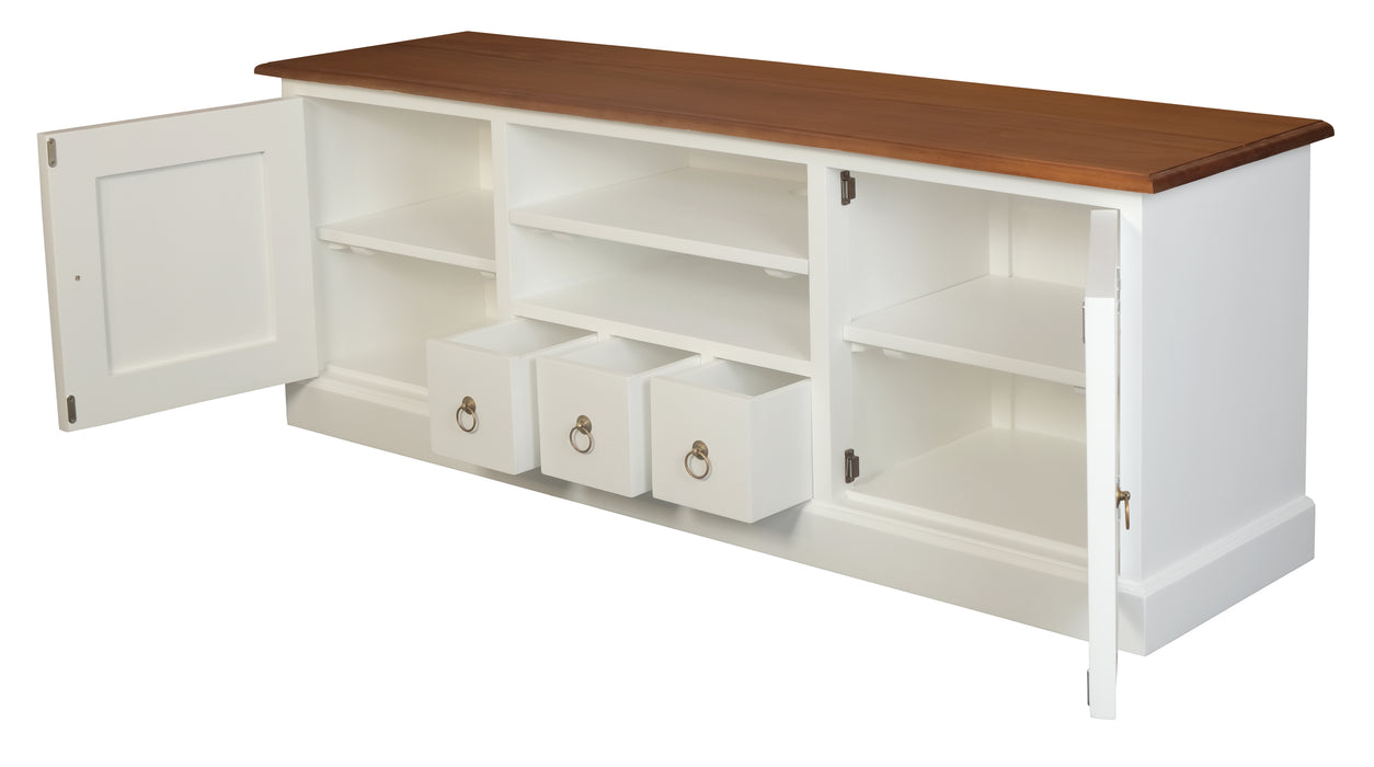 Tasmania 2 Door 3 Drawer Entertainment Unit (White Caramel)