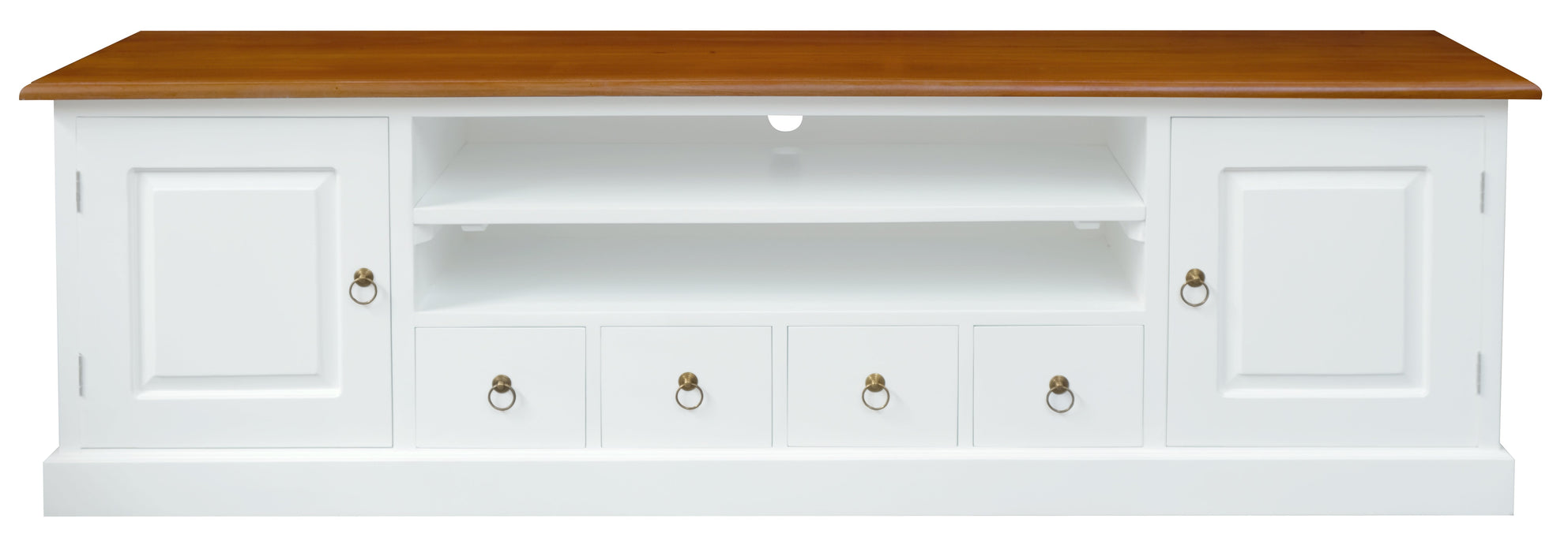 Tasmania 2 Door 4 Drawer Entertainment Unit (White Caramel)