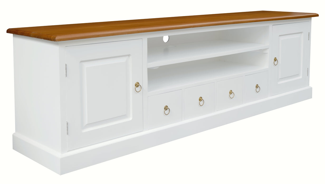 Tasmania 2 Door 4 Drawer Entertainment Unit (White Caramel)