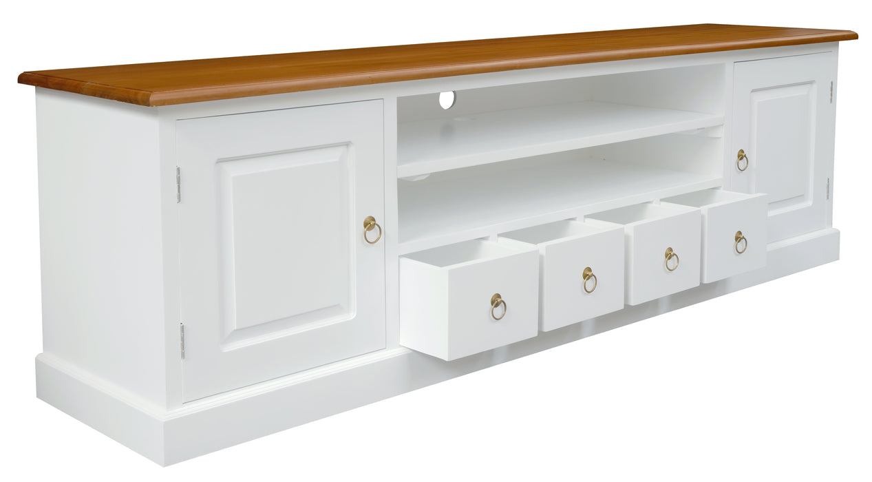 Tasmania 2 Door 4 Drawer Entertainment Unit (White Caramel)