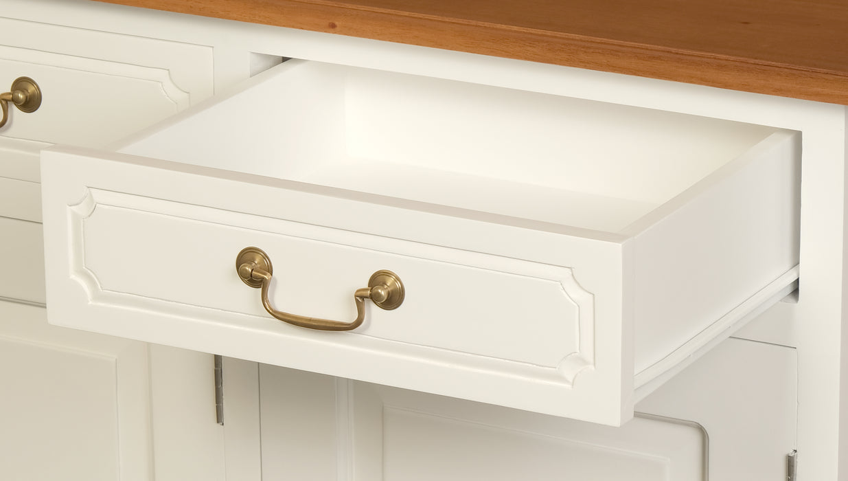 Tasmania 3 Door 3 Drawer Buffet (White Caramel)