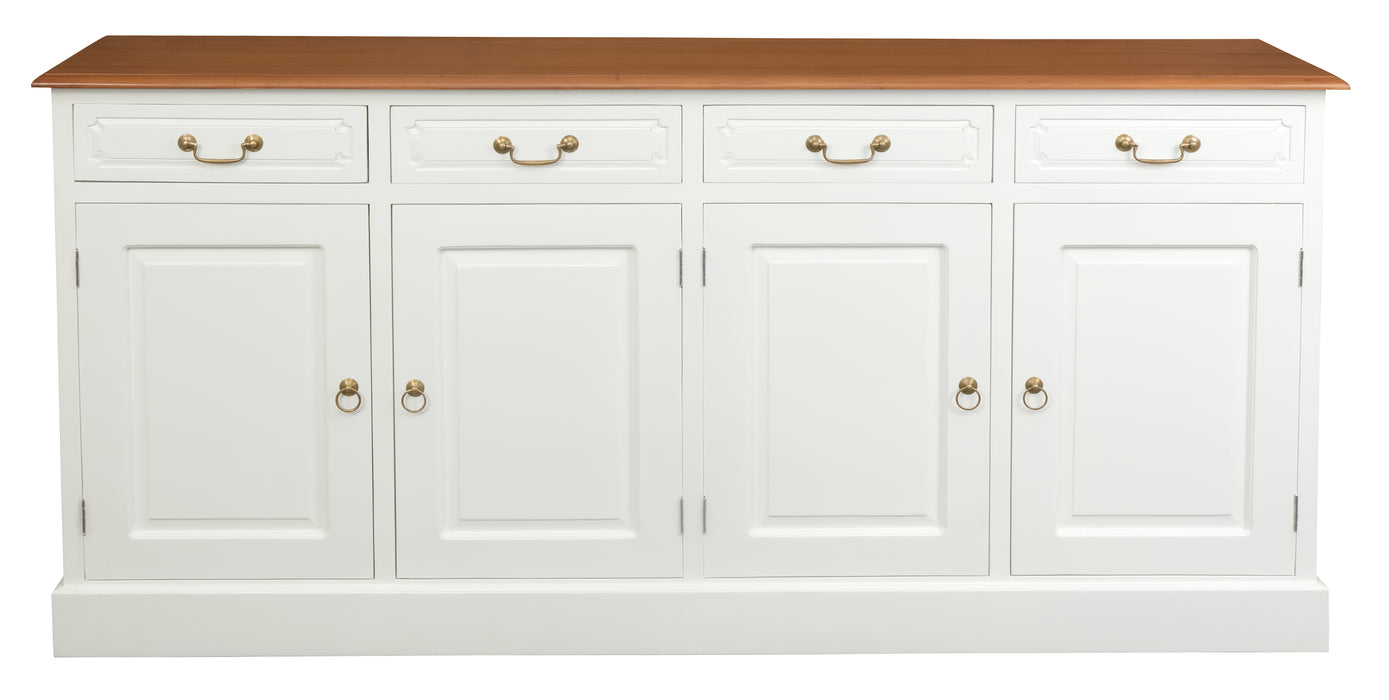 Tasmania 4 Door 4 Drawer Buffet (White Caramel)