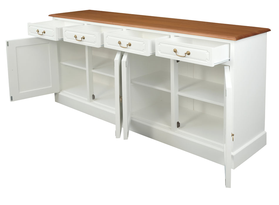 Tasmania 4 Door 4 Drawer Buffet (White Caramel)