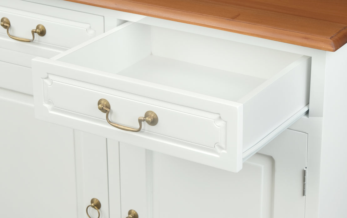 Tasmania 4 Door 4 Drawer Buffet (White Caramel)