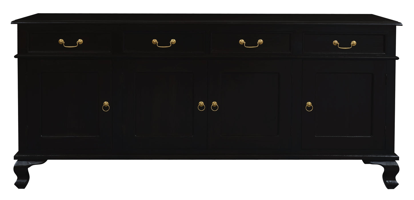 Queen Anne 4 Door 4 Drawer Buffet (Chocolate)