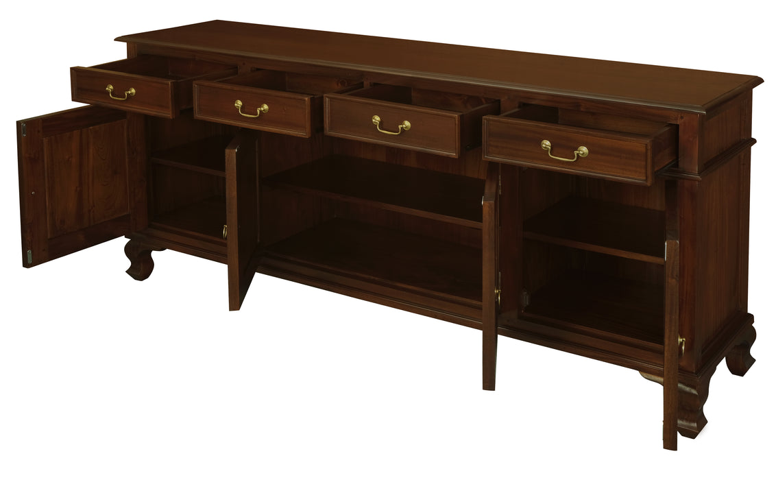 Queen Anne 4 Door 4 Drawer Buffet (Mahogany)