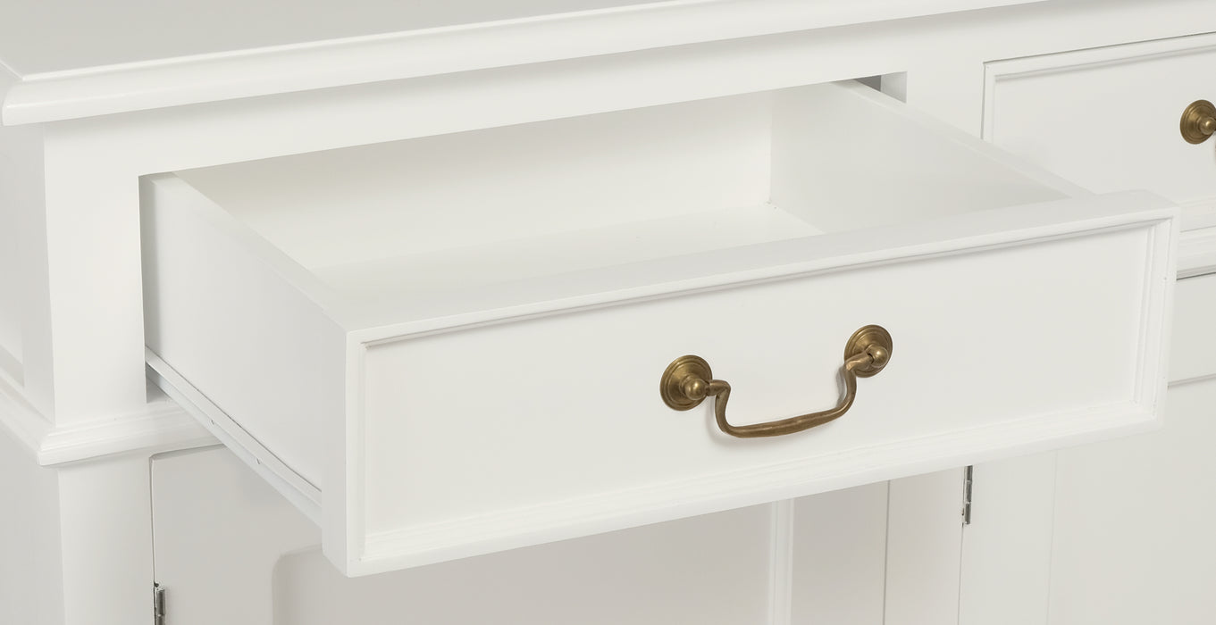Queen Anne 4 Door 4 Drawer Buffet (White)