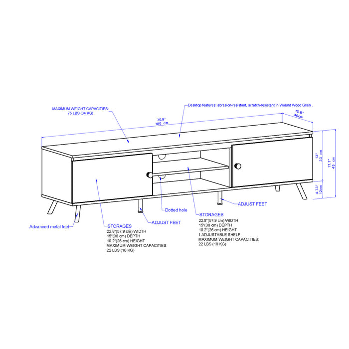 Lowline Entertainment Unit - Walnut