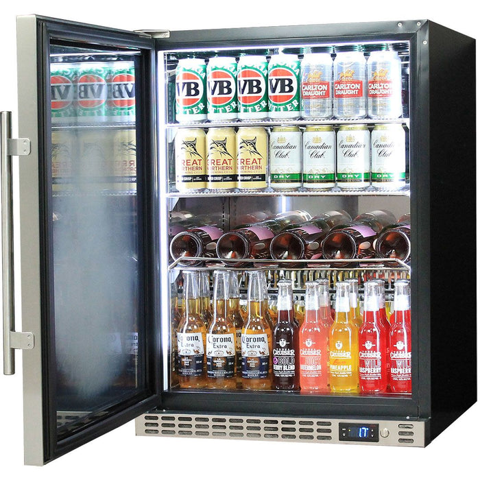 Schmick Quiet Running Front Venting Under Bench Glass Door Bar Fridge Heated Glass - Left Hinged (Model: SK156L-HD)