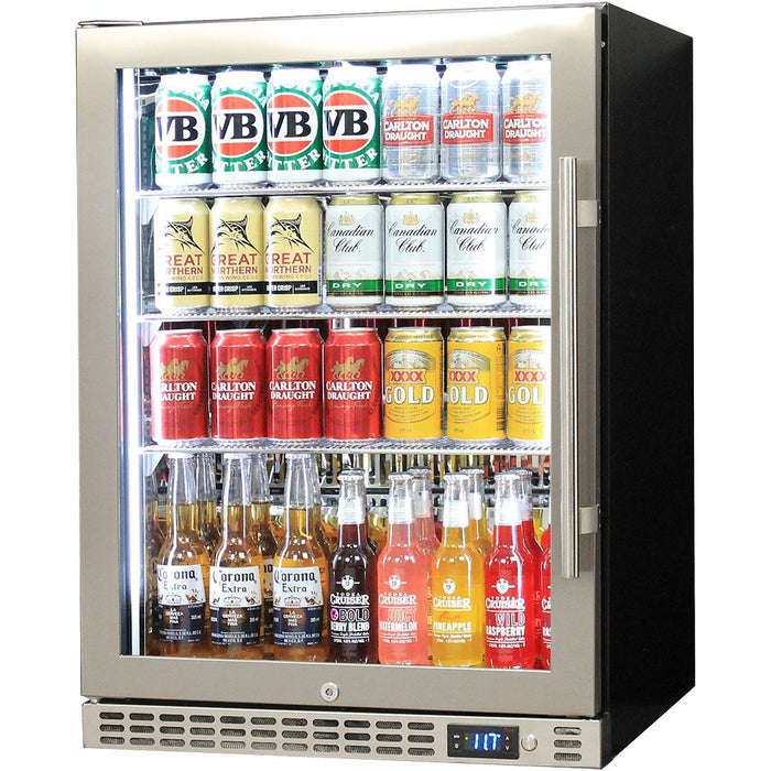 Schmick Quiet Running Front Venting Under Bench Glass Door Bar Fridge Heated Glass - Left Hinged (Model: SK156L-HD)