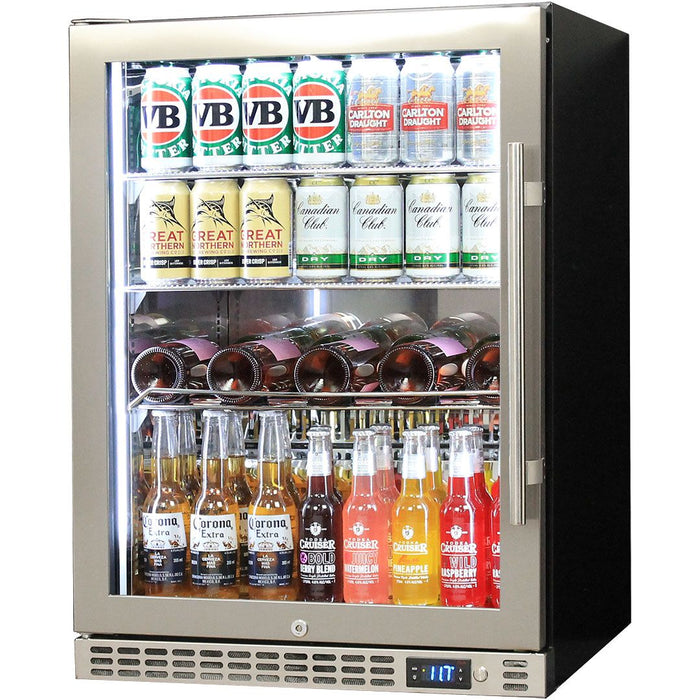 Schmick Quiet Running Front Venting Under Bench Glass Door Bar Fridge Heated Glass - Left Hinged (Model: SK156L-HD)