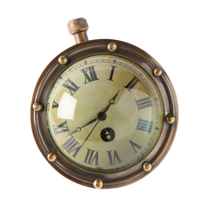 Timekeepers Porthole Clock - Brass
