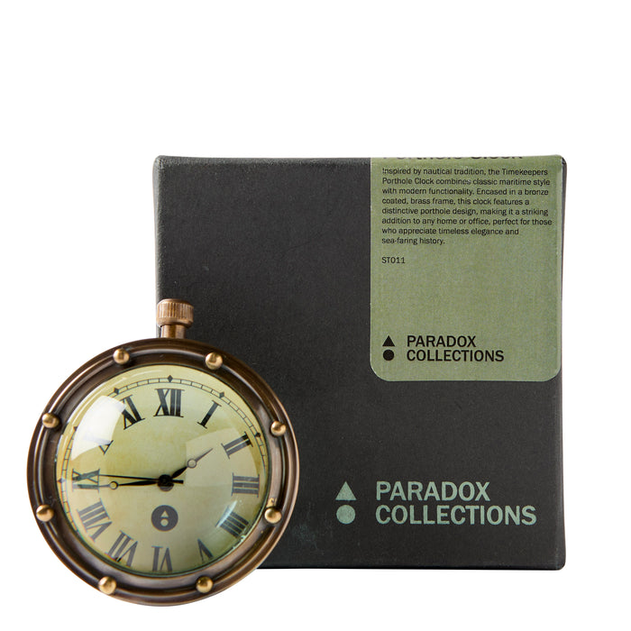 Timekeepers Porthole Clock - Brass