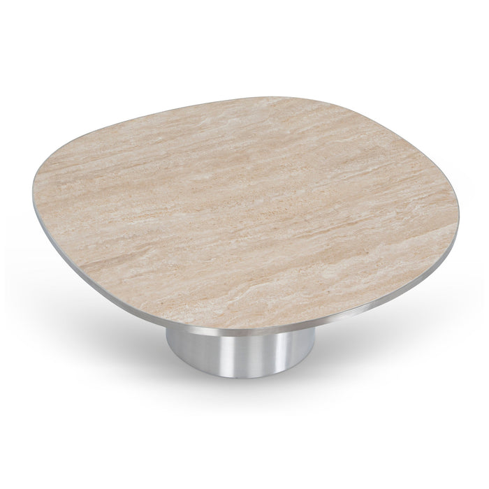Aurum Nested Porcelain Coffee Table - Stainless Steel